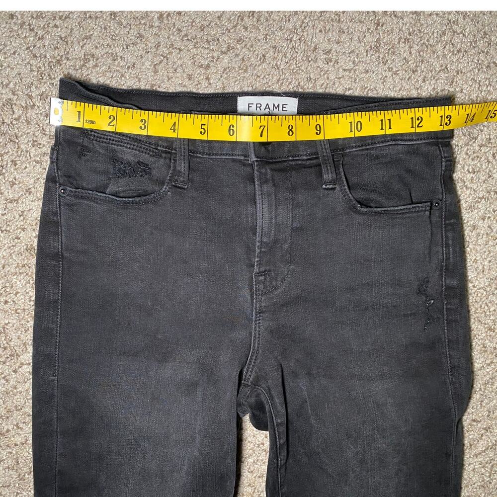 FRAME - Le High Skinny Crop Jeans - Black Size 25 - Picture 7 of 11
